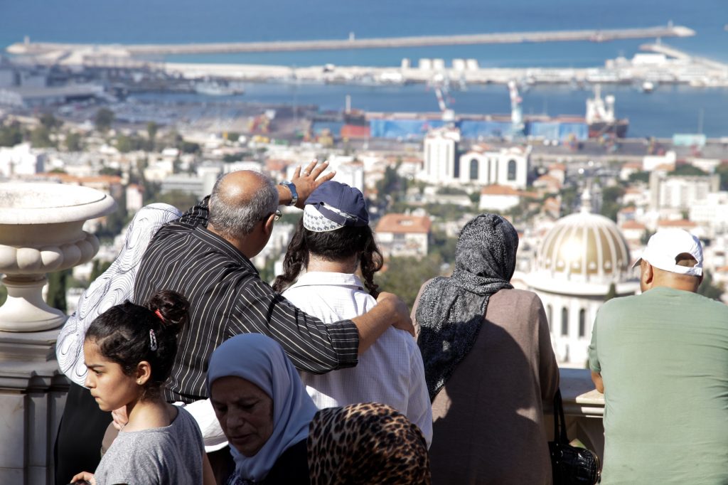 Viewing Haifa from the top of the Bahai gardens